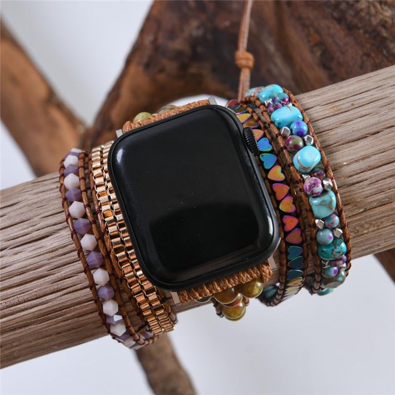 Boho Turquoise Howlite Natural Stone Apple Watch Strap – amaraboho